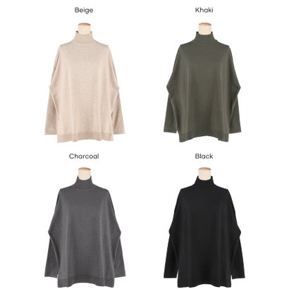 コカ coca ハイネックビックニットトップス （Khaki）｜詳細画像