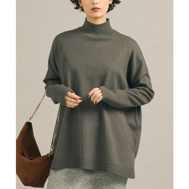 ハイネックビックニットトップス （Khaki）