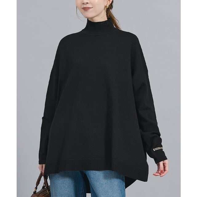 ハイネックビックニットトップス （Black）