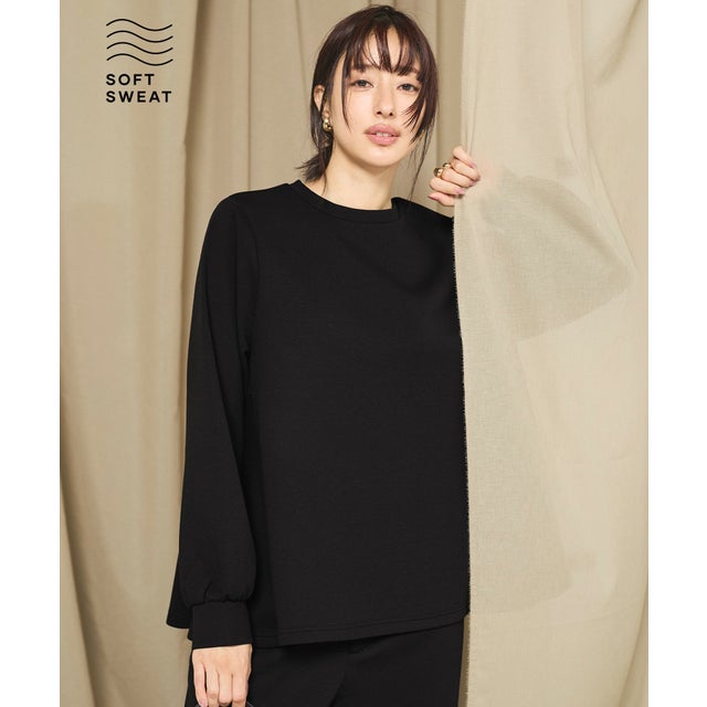 ソフトスウェットフレアバッグジップトップス （Black）