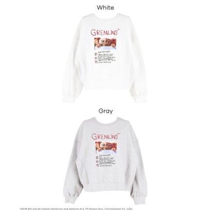 【グレムリン別注】COTTON from the U.S裏毛フォトプリントスウェットトップス （White）｜詳細画像