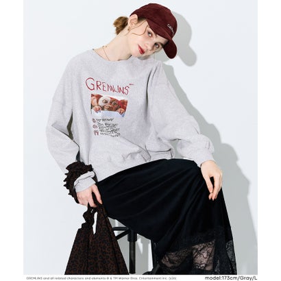 【グレムリン別注】COTTON from the U.S裏毛フォトプリントスウェットトップス （Gray）｜詳細画像