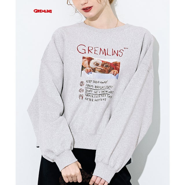 【グレムリン別注】COTTON from the U.S裏毛フォトプリントスウェットトップス （Gray）