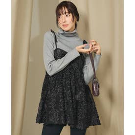 フラワーチュールキャミソールチュニック （Black）