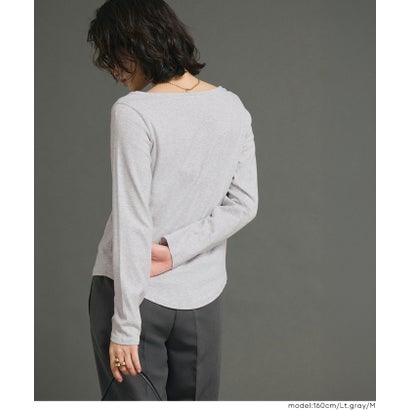 リブUネックベーシックロンT （White）｜詳細画像
