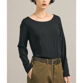 リブUネックベーシックロンT （Black）