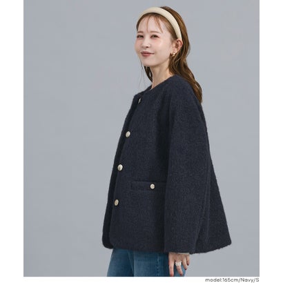 シャギー金ボタンブルゾン （Navy）｜詳細画像