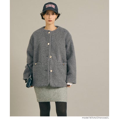 シャギー金ボタンブルゾン （Navy）｜詳細画像