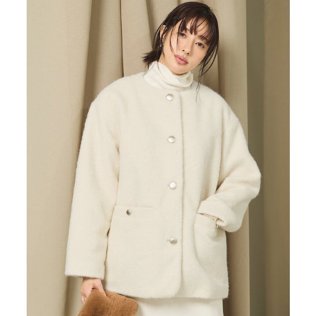 シャギー金ボタンブルゾン （Ivory）