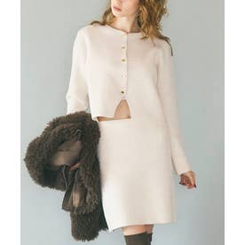 縮絨ニットミニスカート （Ivory）
