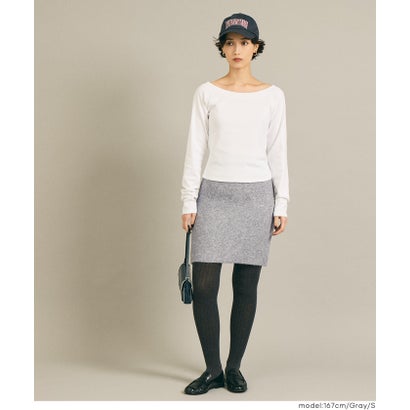 縮絨ニットミニスカート （Gray）｜詳細画像