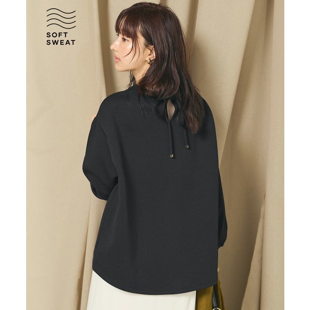 ソフトスウェットバックリボントップス （Black）