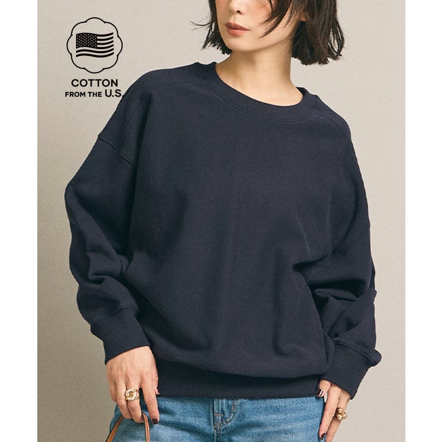 COTTON from the U.S.裏毛スウェットトップス （Navy）