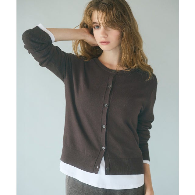 モイスチャーニットカーディガン （Brown）