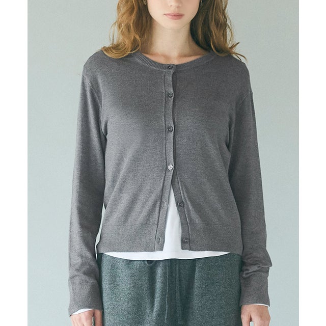 モイスチャーニットカーディガン （Gray）