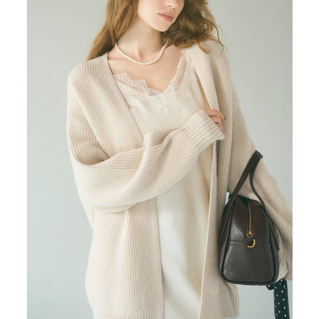 オーバーサイズニットカーディガン （Lt.beige）
