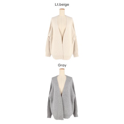 オーバーサイズニットカーディガン （Gray）｜詳細画像