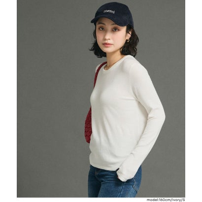 モイスチャークルーネックニットトップス （Ivory）｜詳細画像