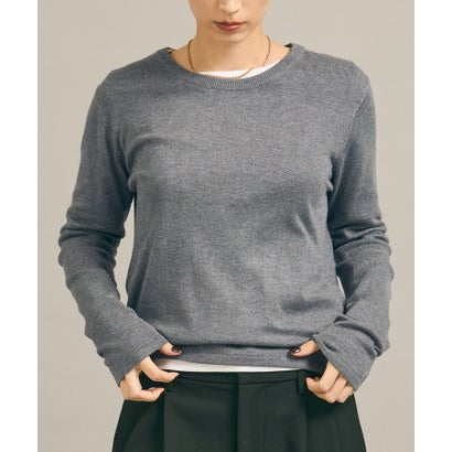 モイスチャークルーネックニットトップス （Gray）｜詳細画像