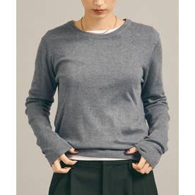 モイスチャークルーネックニットトップス （Gray）