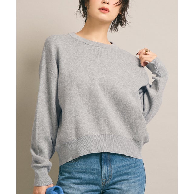 スウェットライクニットトップス （Gray）