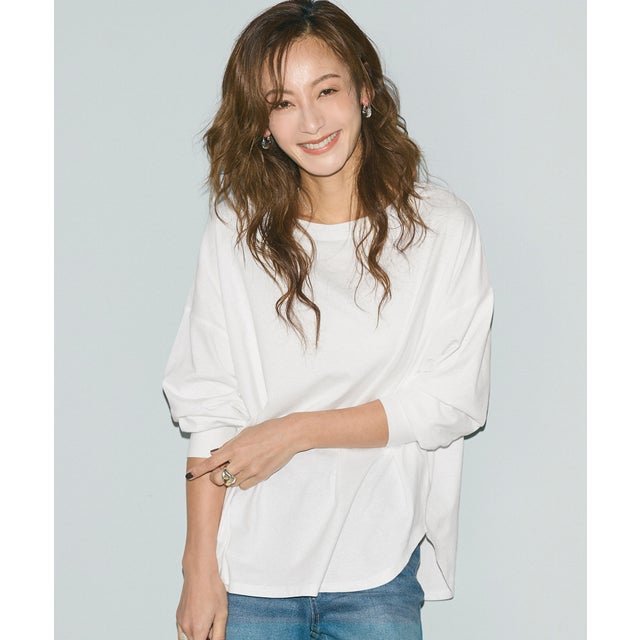 ボートネックワイドロンT （White）