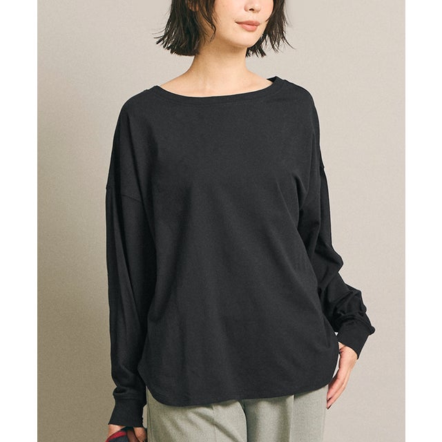 ボートネックワイドロンT （Black）