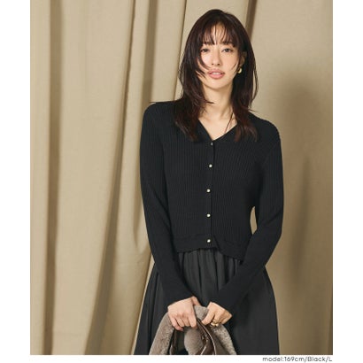 金ボタンドッキングニットワンピース （Black）｜詳細画像