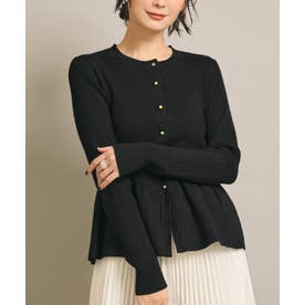 リブニットペプラムカーディガン （Black）