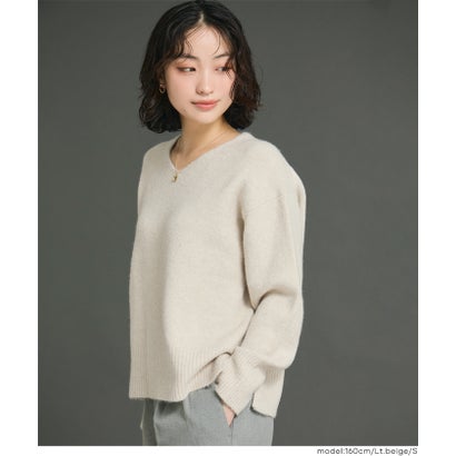 コカ coca【西山茉希様着用】ふあふあヤク風Vプルオーバーニット （Gray）｜詳細画像