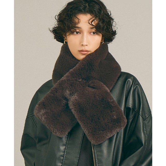 フェイクファースリムティペット （Brown）
