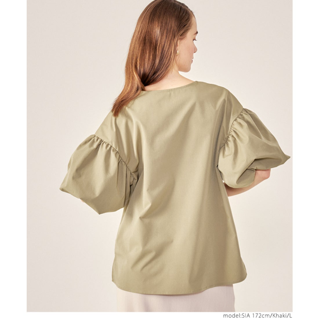 コカ coca ふんわりスリーブVネックブラウス （Beige） -ファッション 