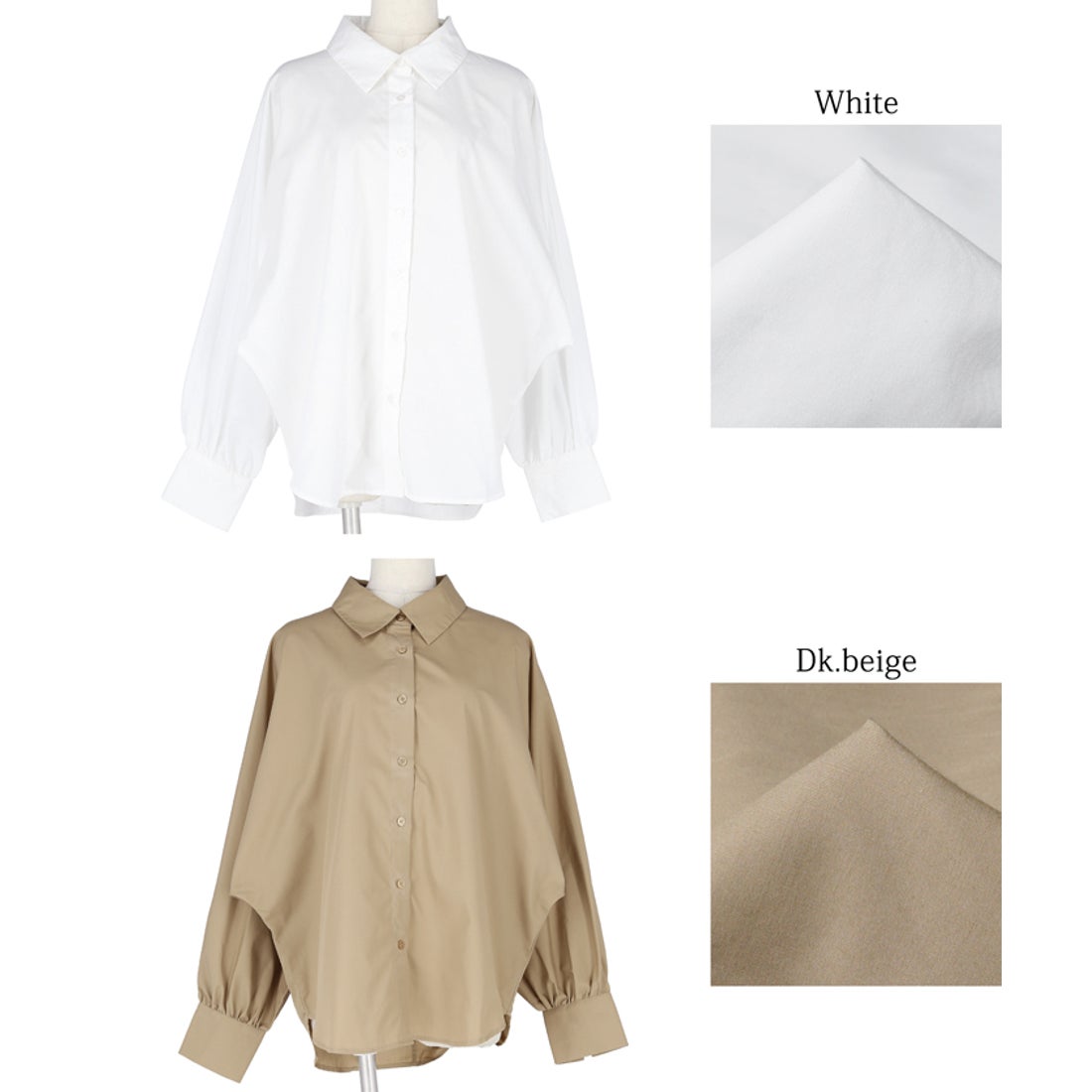コカ coca ビックシルエットドルマンシャツ （White） -ファッション