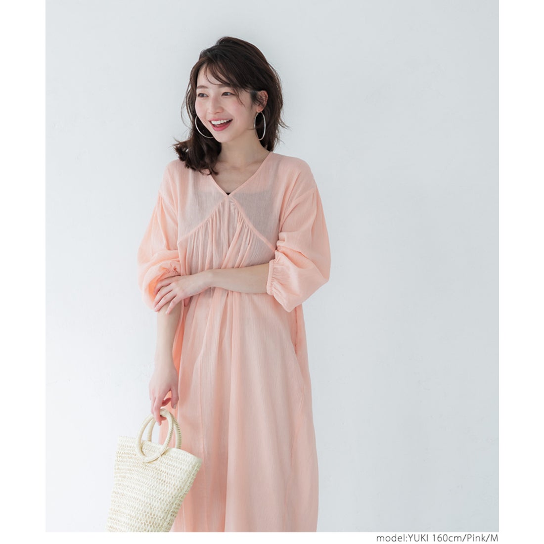 コカ coca 楊柳シアーワンピース （Pink） -ファッション通販 FASHION