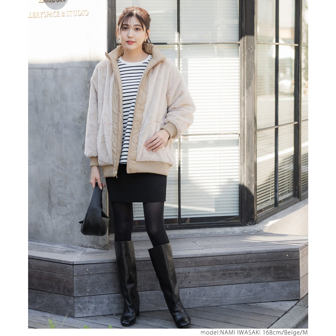 コカ coca 2WAYボアリバーシブルキルトジャケット （Beige 