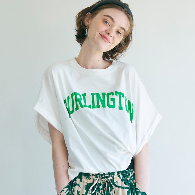
                    COTTON from the US 袖ロールアップロゴTシャツ （Green）