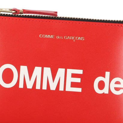 コムデギャルソン COMME des GARCONS ビッグロゴ 本革カードケース 財布 ポーチ （RED）｜詳細画像