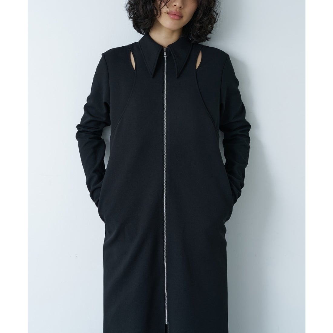 コードエー CODE A CODE A｜Twill jersey dress （ブラック(019 