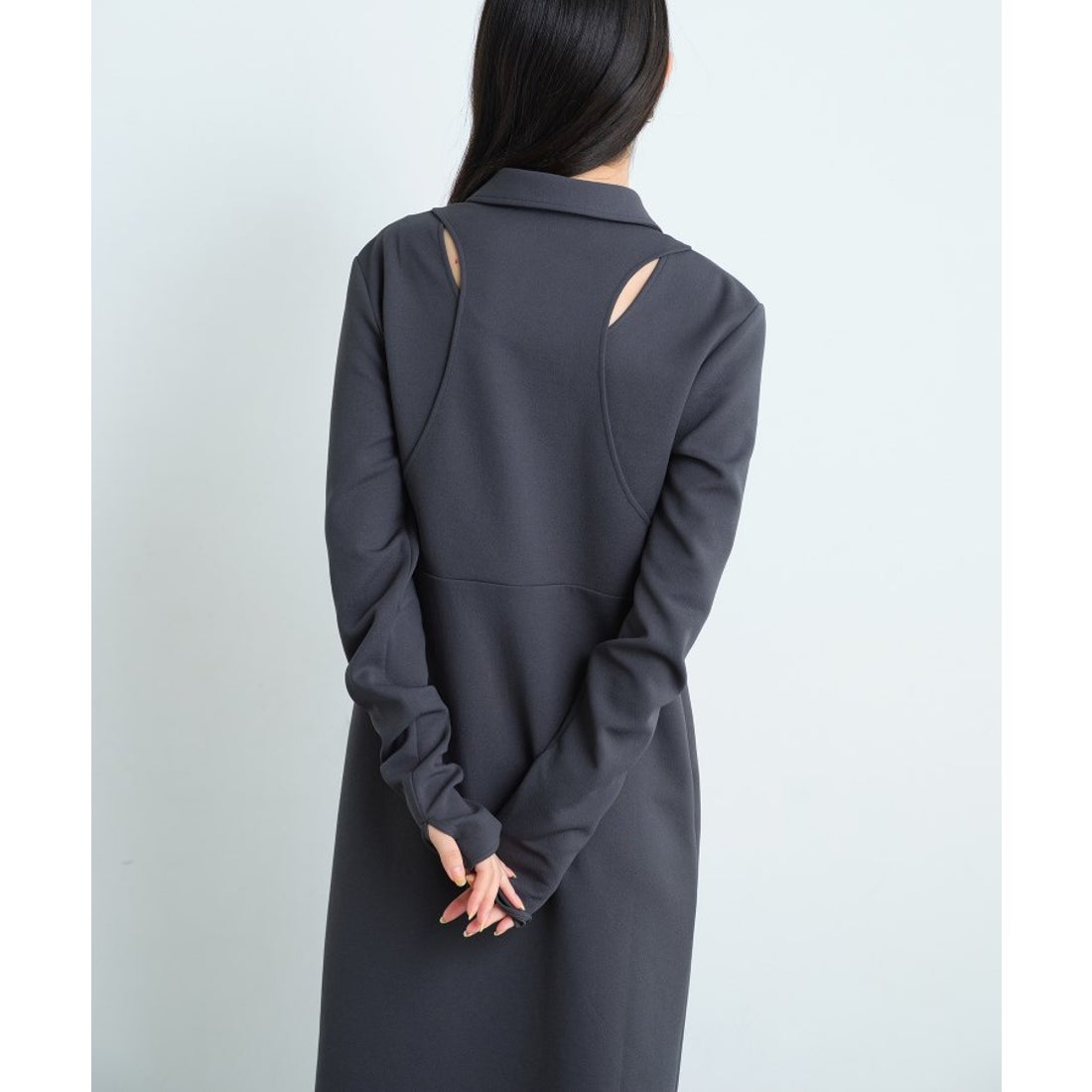 コードエー CODE A CODE A｜Twill jersey dress （ブラック(019 