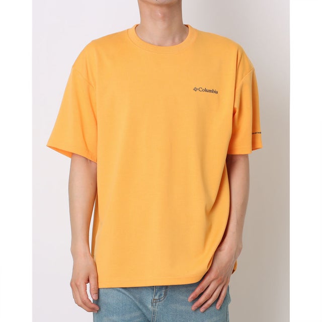 メンズ トレッキング 半袖Tシャツ サンライズストレイトオムニフリーズゼログラフィックショートスリーブTシャツ XE9956 （Summer Orange）