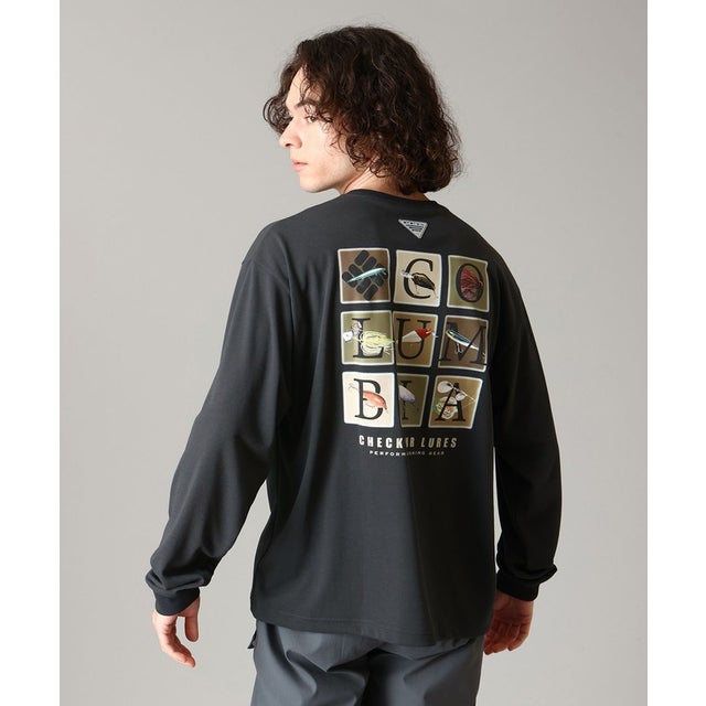 / バーンノベルグラフィックロングスリーブTシャツ /（Shark Lure Chart）