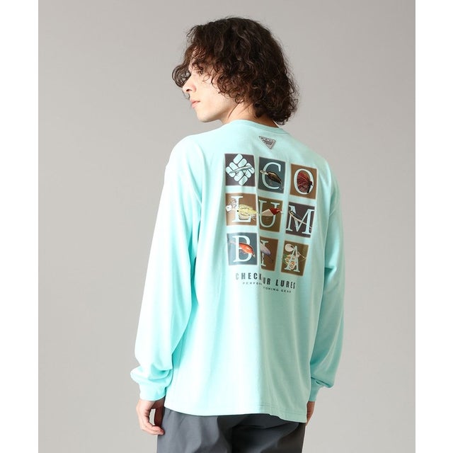 / バーンノベルグラフィックロングスリーブTシャツ /（Gulf Stream Lure Chart）