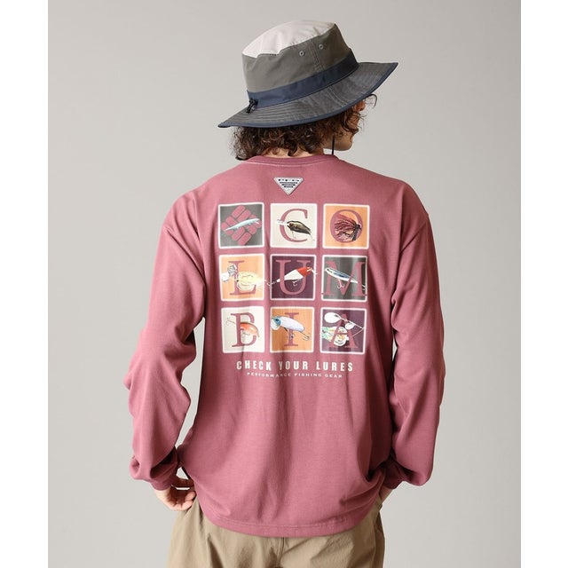 / バーンノベルグラフィックロングスリーブTシャツ /（Antique Mauve Lure Chart）