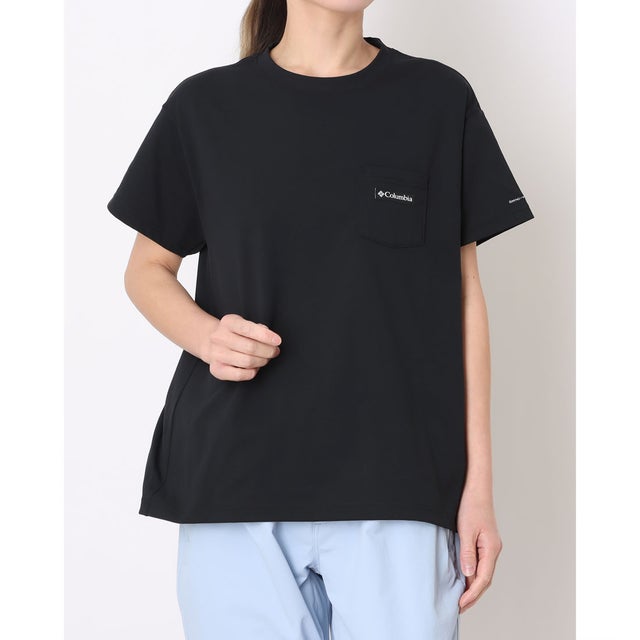 レディース トレッキング 半袖Tシャツ ウィメンズツイードキャナルポケットショートスリーブTシャツ PL7518 （Black）