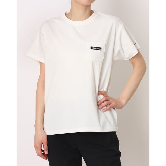 レディース トレッキング 半袖Tシャツ ウィメンズツイードキャナルポケットショートスリーブTシャツ PL7518 （Sea Salt）