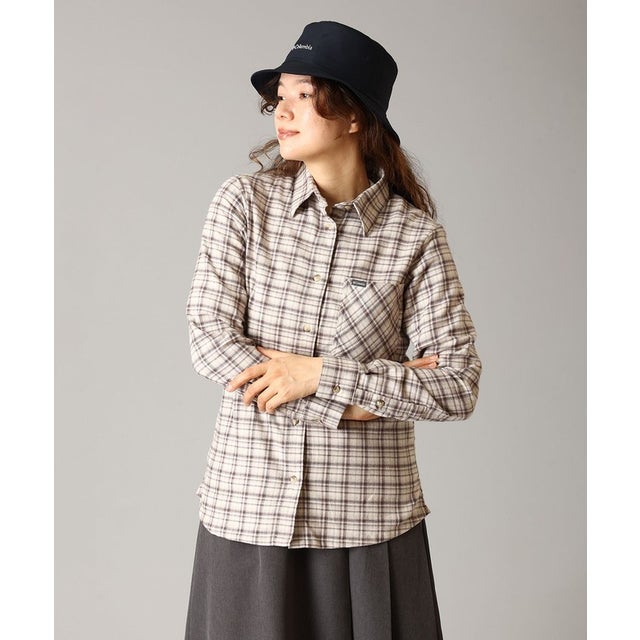ウィメンズキャリコベイシンロングスリーブシャツ （Dark Stone Cozy Check）