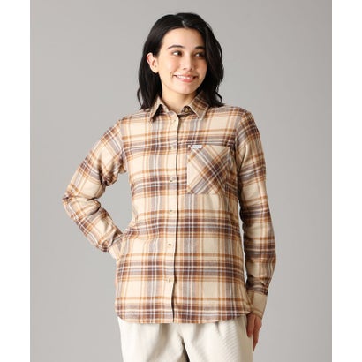 ウィメンズキャリコベイシンロングスリーブシャツ （Ancient Fossil Textured Plaid）｜詳細画像