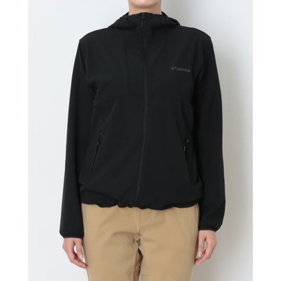 レディース トレッキング ソフトシェルジャケット HIKE ウィメンズライトキャニオンミッドソフトシェルジャケット PL5682 （Black）｜詳細画像
