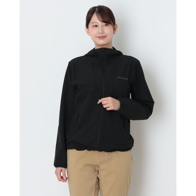 レディース トレッキング ソフトシェルジャケット HIKE ウィメンズライトキャニオンミッドソフトシェルジャケット PL5682 （Black）
