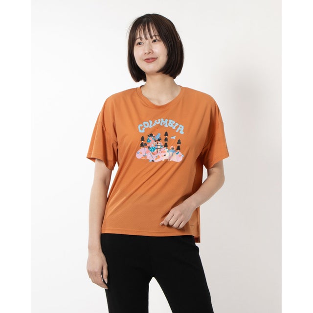 
                    レディース アウトドア 半袖Tシャツ ウィメンズエンジョイマウンテンライフオムニフリーズゼロショートスリーブTシャツ PL0222 （Island Orange）